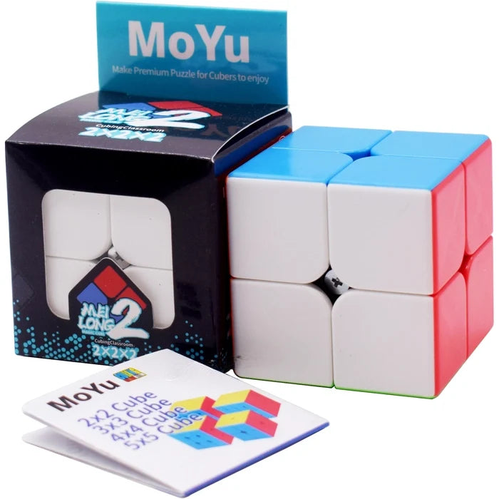 MoYu MeiLong 2x2 Speed Cube – Fast Turning & Smooth Stickerless Brain Teaser Puzzle
